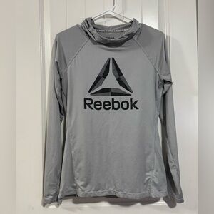 Reebok Lightweight T-Shirt Hoodie Light Gray Size S
